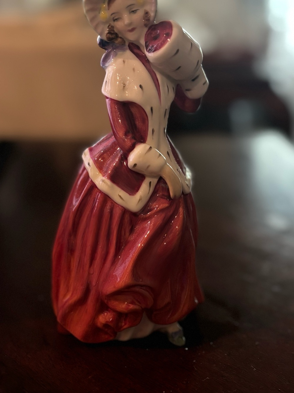 Royal Doulton Figurine in Red and White Glaze